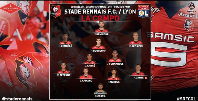 Rennes-Lyon : Zeffane titulaire en latéral gauche !