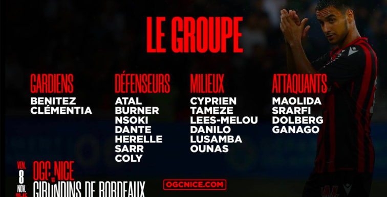 Nice : Ounas retenu pour Bordeaux