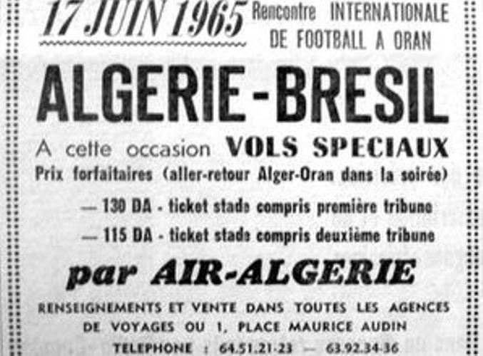 Pele Oran 1965 voyage air algerie