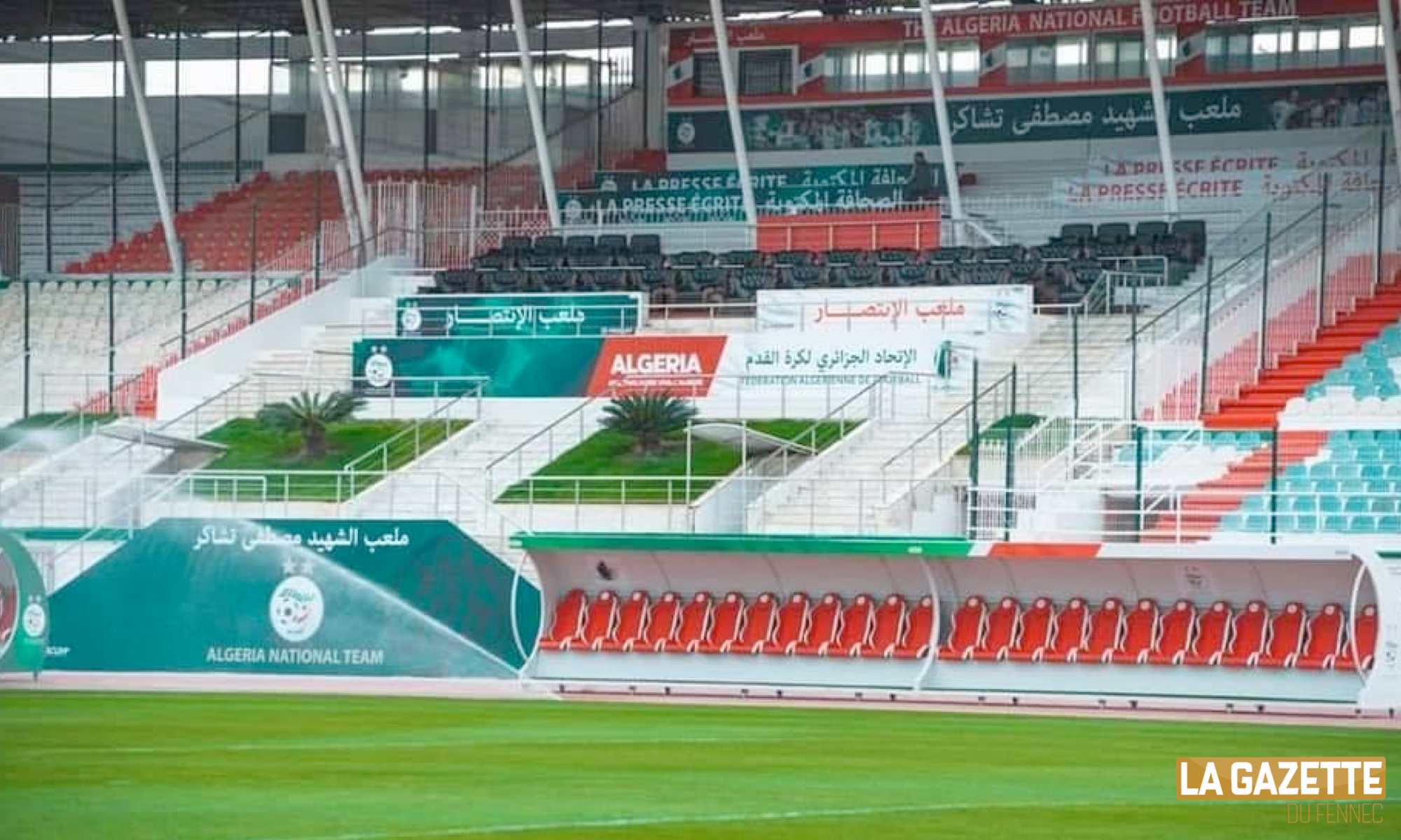 stade tchaker tribune officielle blida presse