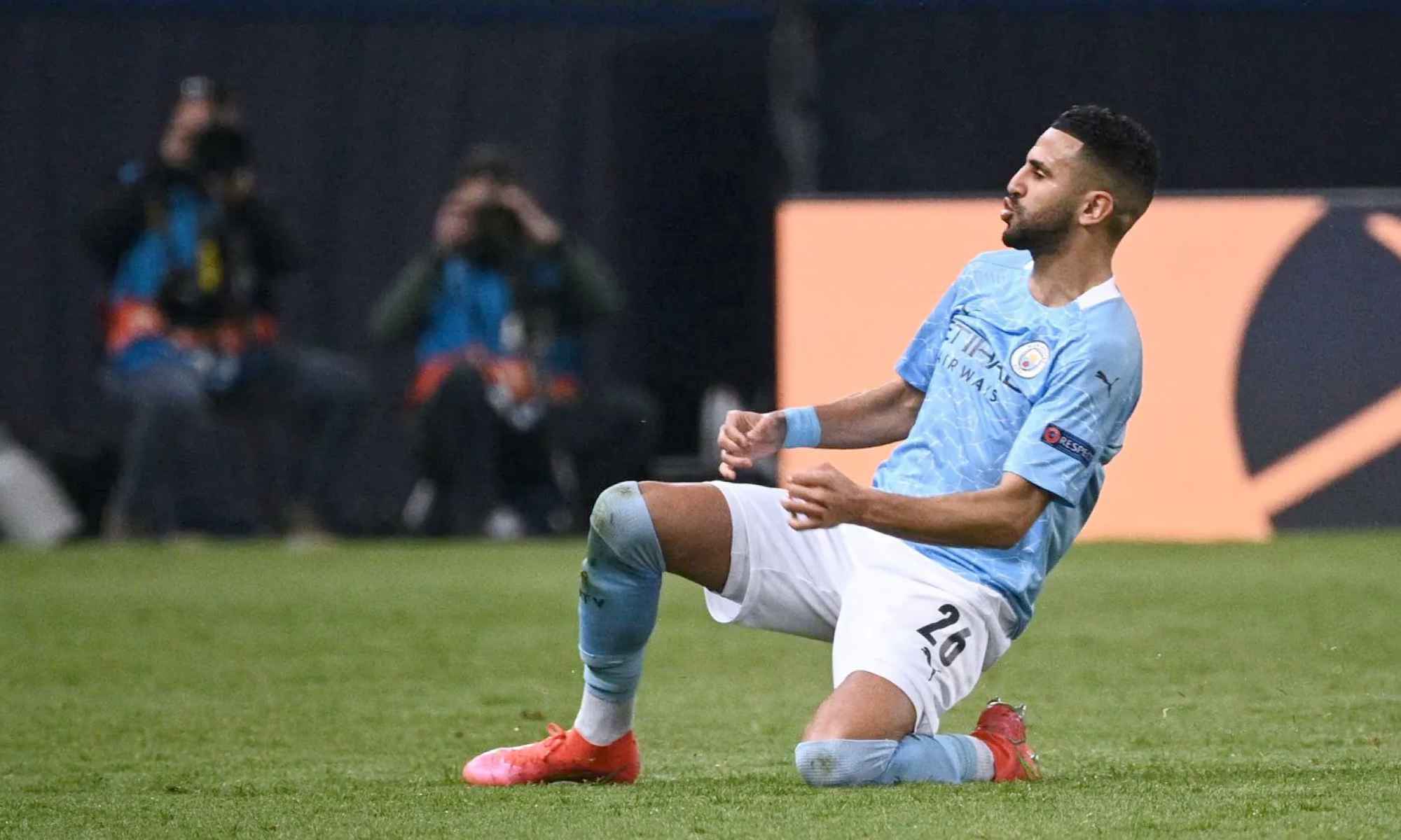 mahrez glissade joie celebration city