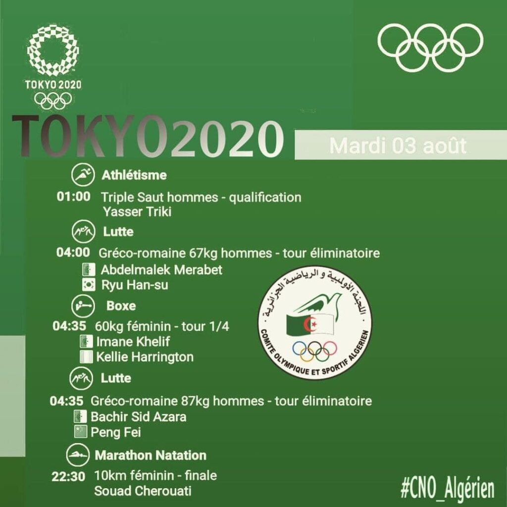 Tokyo 2020 : Programme Du Mardi 3 Août