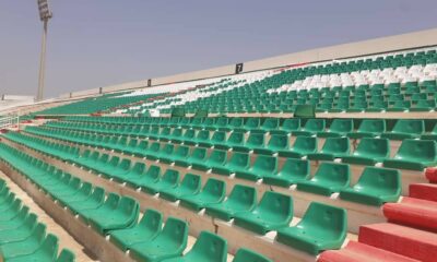 stade tchaker blida aout 2021 centre tribune vert rouge