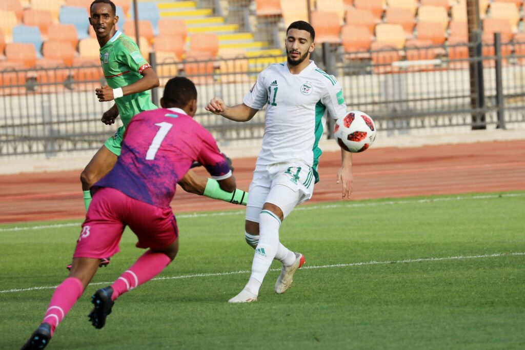 benrahma duel djibouti vs algerie 4 0 12 novembre 2021 cairo stadium