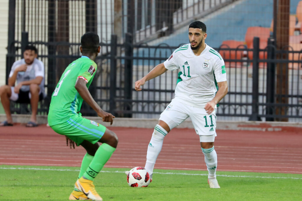 benrahma face djibouti vs algerie 4 0 12 novembre 2021 cairo stadium