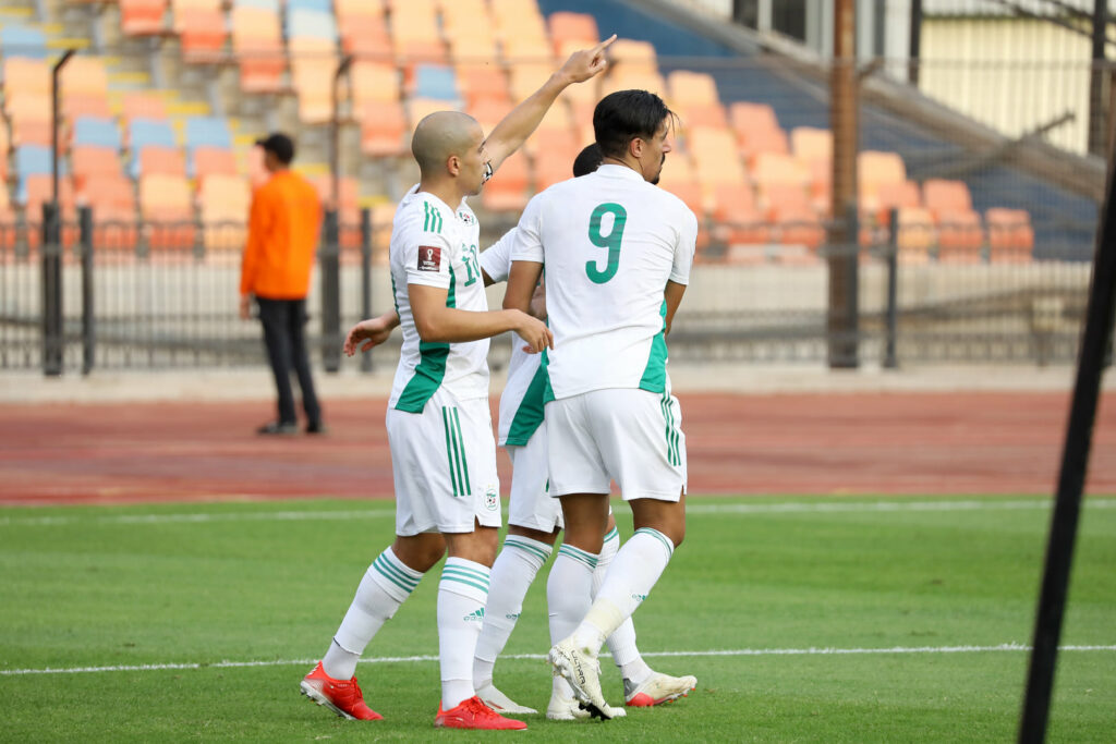 feghouli bounedjah dos 9 djibouti vs algerie 4 0 12 novembre 2021 cairo stadium