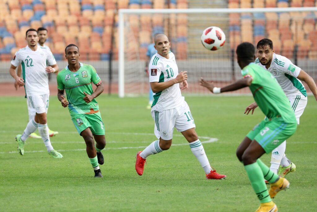 feghouli et belaili bennacer djibouti vs algerie 4 0 12 novembre 2021 cairo stadium