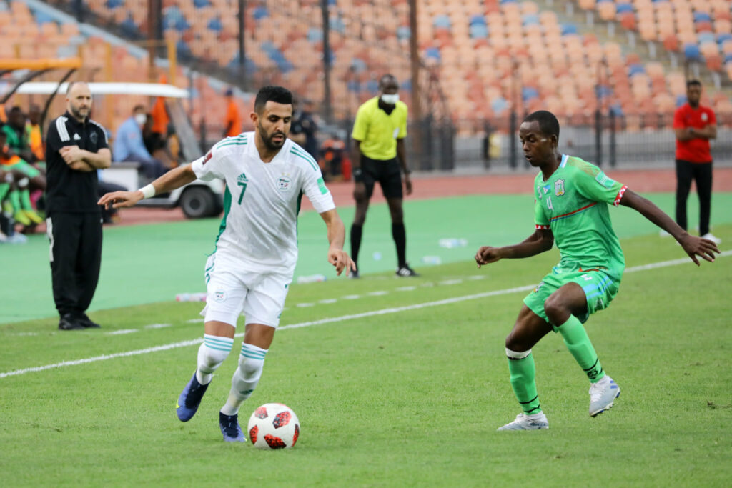 mahrez belmadi touche djibouti vs algerie 4 0 12 novembre 2021 cairo stadium
