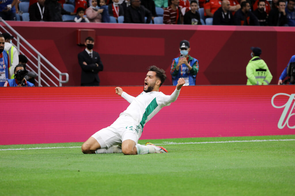 joie celebration tougai coupe arabe 2021 egypte algerie 1 1