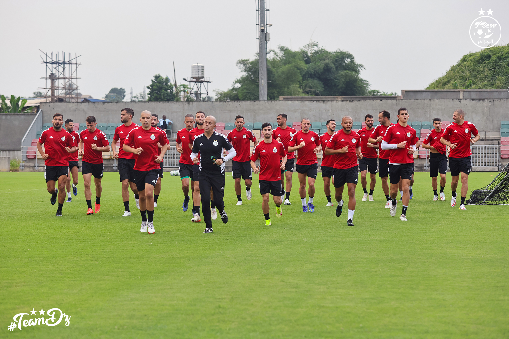 merouani feghouli amoura groupe complet premiere seance entrainement a douala can 2021