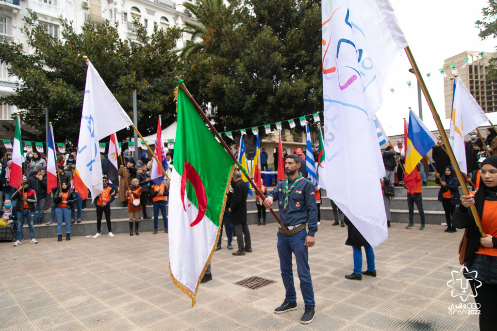 oran jeux med drapeau officiel delegation place d arme