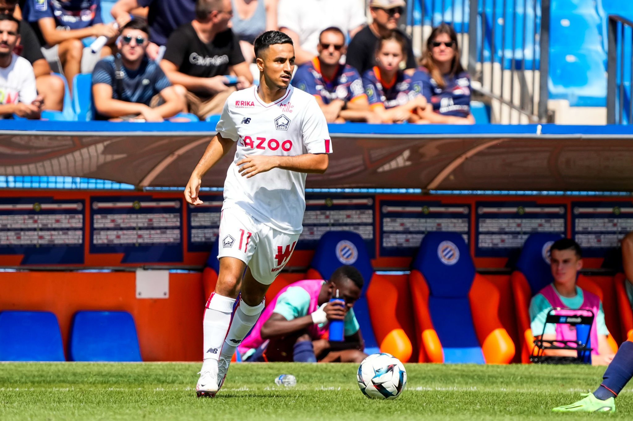 adam ounas premiere face a montpellier avec lille la mosson