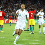 slimani rage but joie algerie guinee septembre 2022 stade oran miloud hadefi