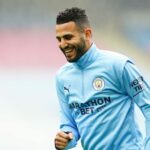 mahrez sourire man city entrainement survet blue