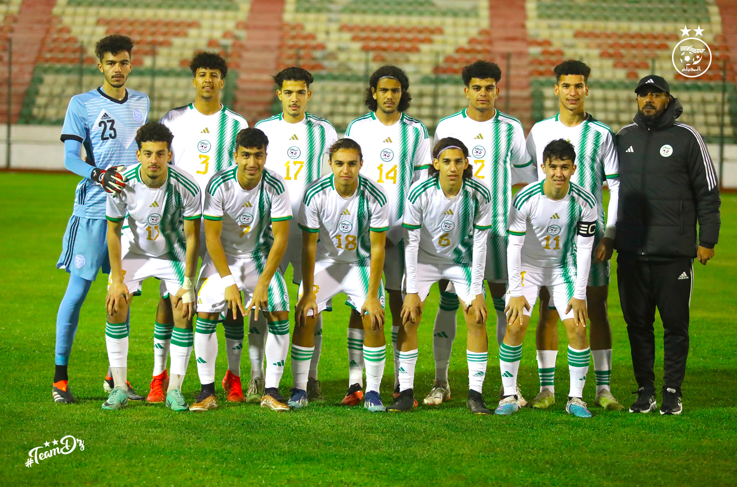 U20 team onze ramdaoui akhrib kohili fatahine ournoi U20 algerie manaa mauritanie mars 2024