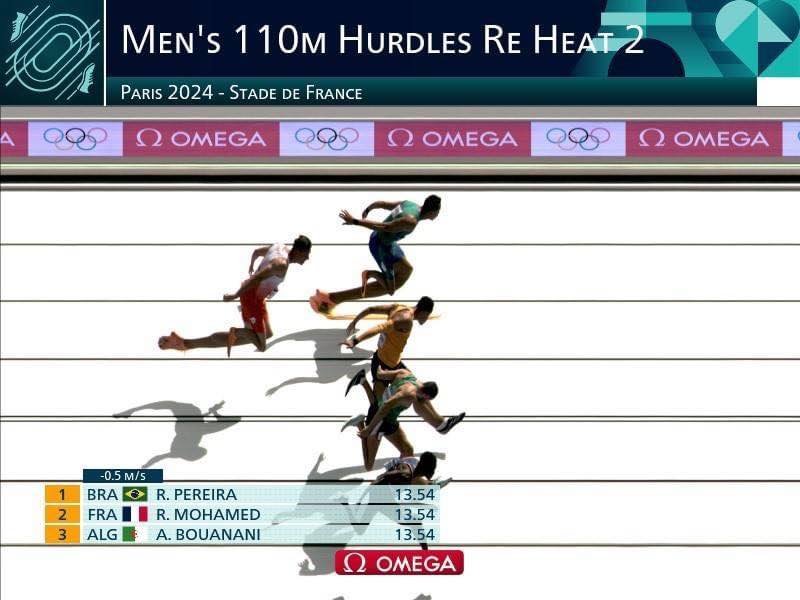 Photofinish de la course d’Amine Bouanani 110m haies