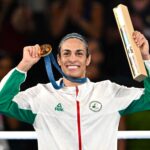 Imane Khelif podium or olympique paris 2024