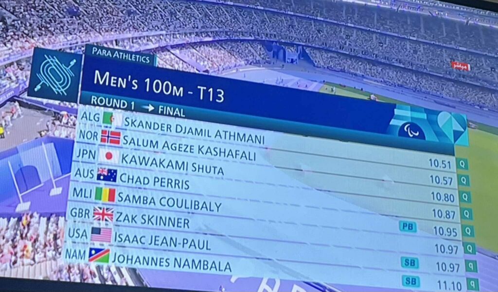 Les résultats du premier tour du 100m hommes. 