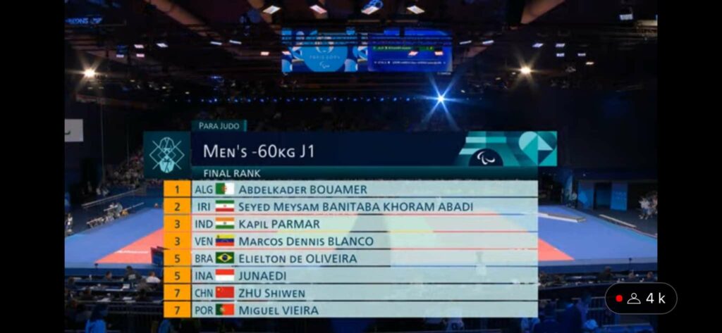 Le tableau final des épreuves du para-judo