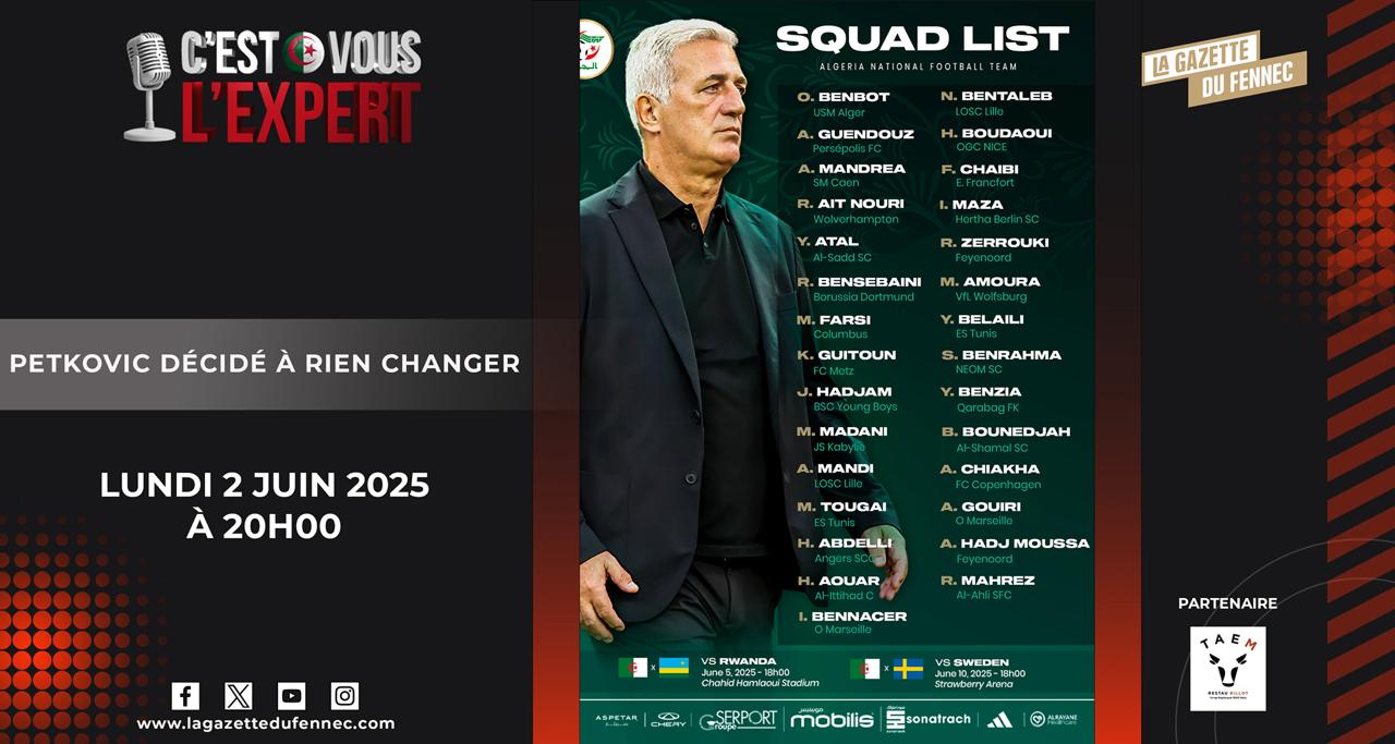 CVLXP 052Juin2025 Petkovic décidé à ne rien changer