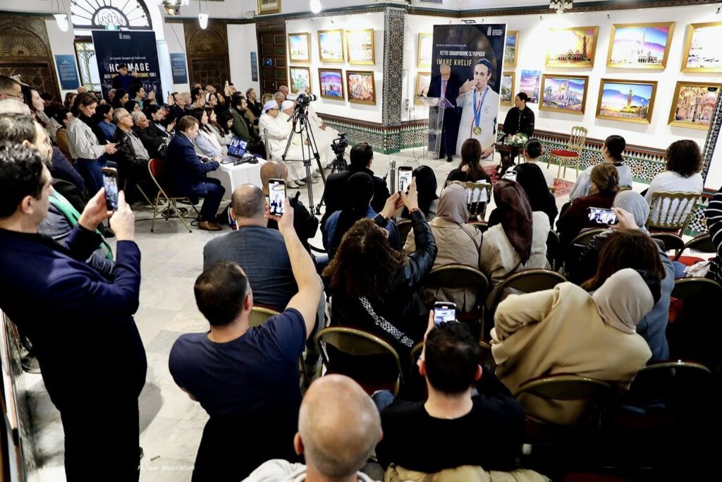 imane khelif ceremonie mosque paris