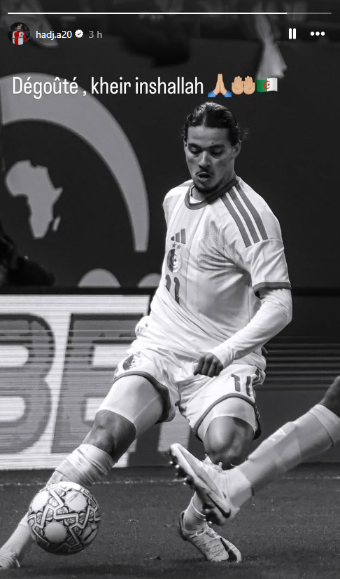 Story Anis Hadj Moussa après son forfait en équipe nationale