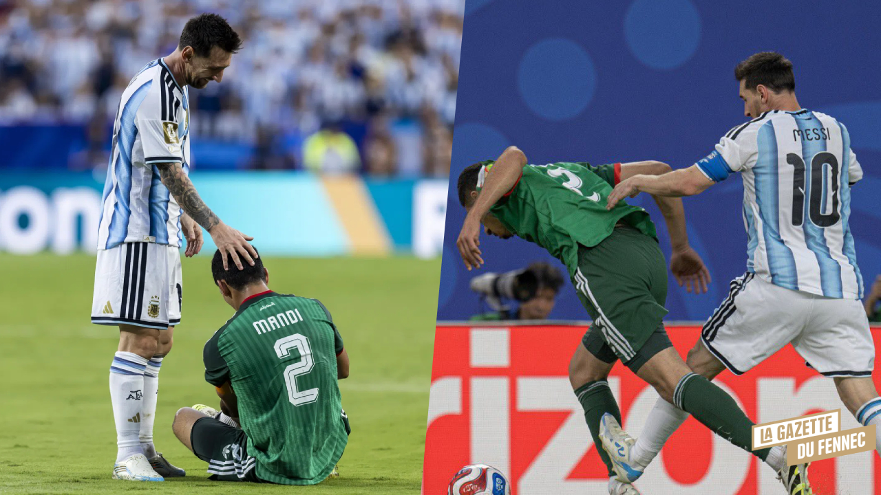 Aïssa Mandi et Lionel Messi lors de match Argentine - Algérie