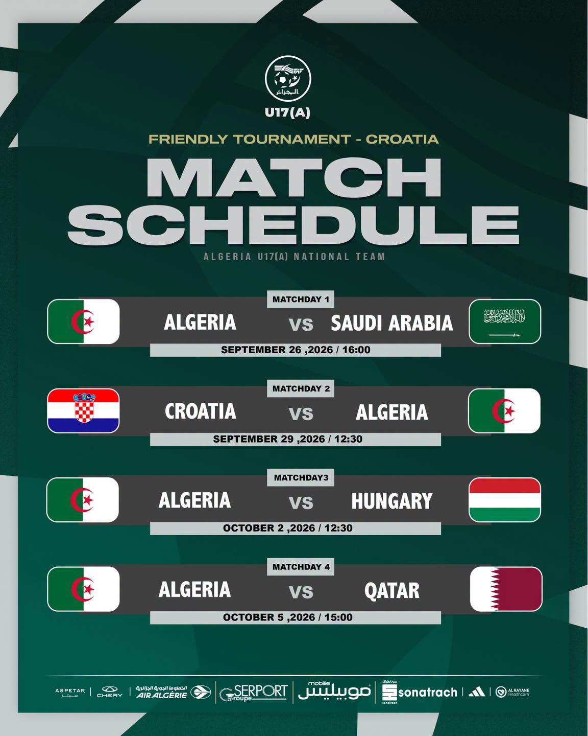 Préparation de l'Algérie U17 pour le Mondial 2026